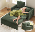 Corduroy Convertible Sofa Bed, 47' Loveseat Sleeper Sofa, Pull out Couch 618lb Capacity, Modern Sleeper Couch Bed 2 Fluffy Pillow Include, Small Couches for Small Spaces/Apartment/Office, Forest Green