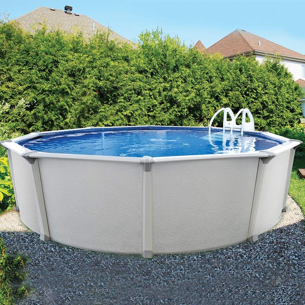 Aquarian Steel-Frame Above-Ground Pool Kit w/Pump & Leaf Skimmer, Fuzion, 24'