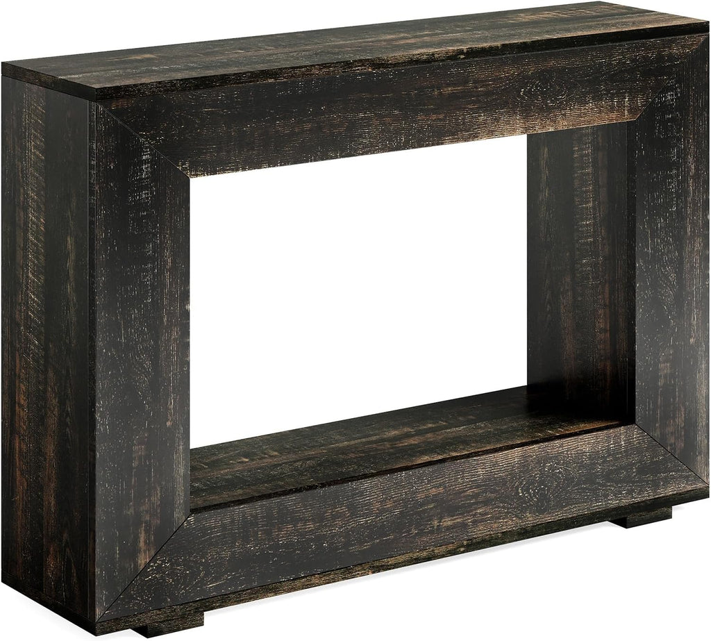 LITTLE TREE 47 Inches Console Table, Sofa Table with Storage, Modern Entryway Table for Hallway, Narrow Long Sofa Entryway Table for Living Room, Black