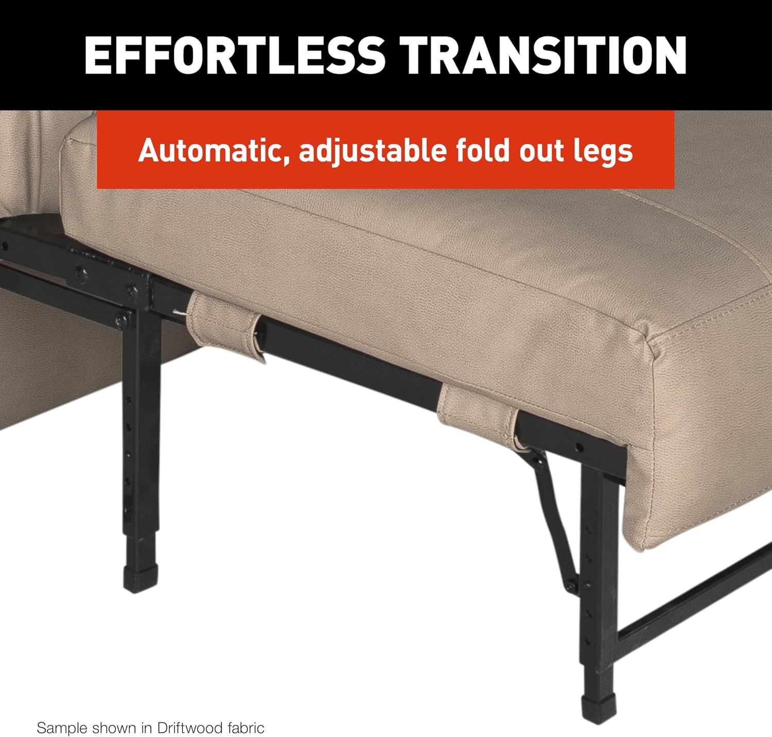 Thomas Payne Signature Heritage Series 68' McCoy RV Clickback Sleeper Sofa with Automatic, Adjustable Fold-Out Legs, Four Reclining Positions, Easy Transition - 2024044227