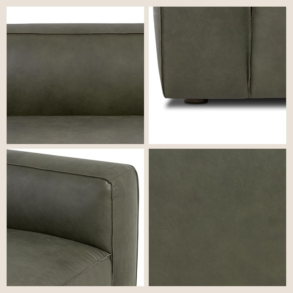 Poly & BARK Piazza Reversible Corner Sectional Sofa in Olivine Green