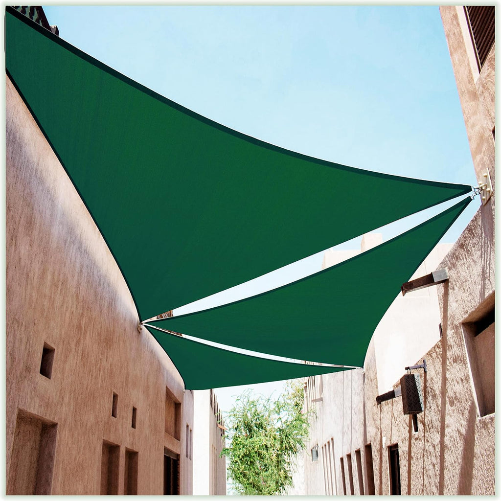 ColourTree CTAPRT18 Order to Make Custom Size 14' x 18' x 22.8' Green Right Triangle Sun Shade Sail Canopy Mesh Fabric UV Block UPF50 - Commercial Heavy Duty - 190 GSM - 3 Years Warranty