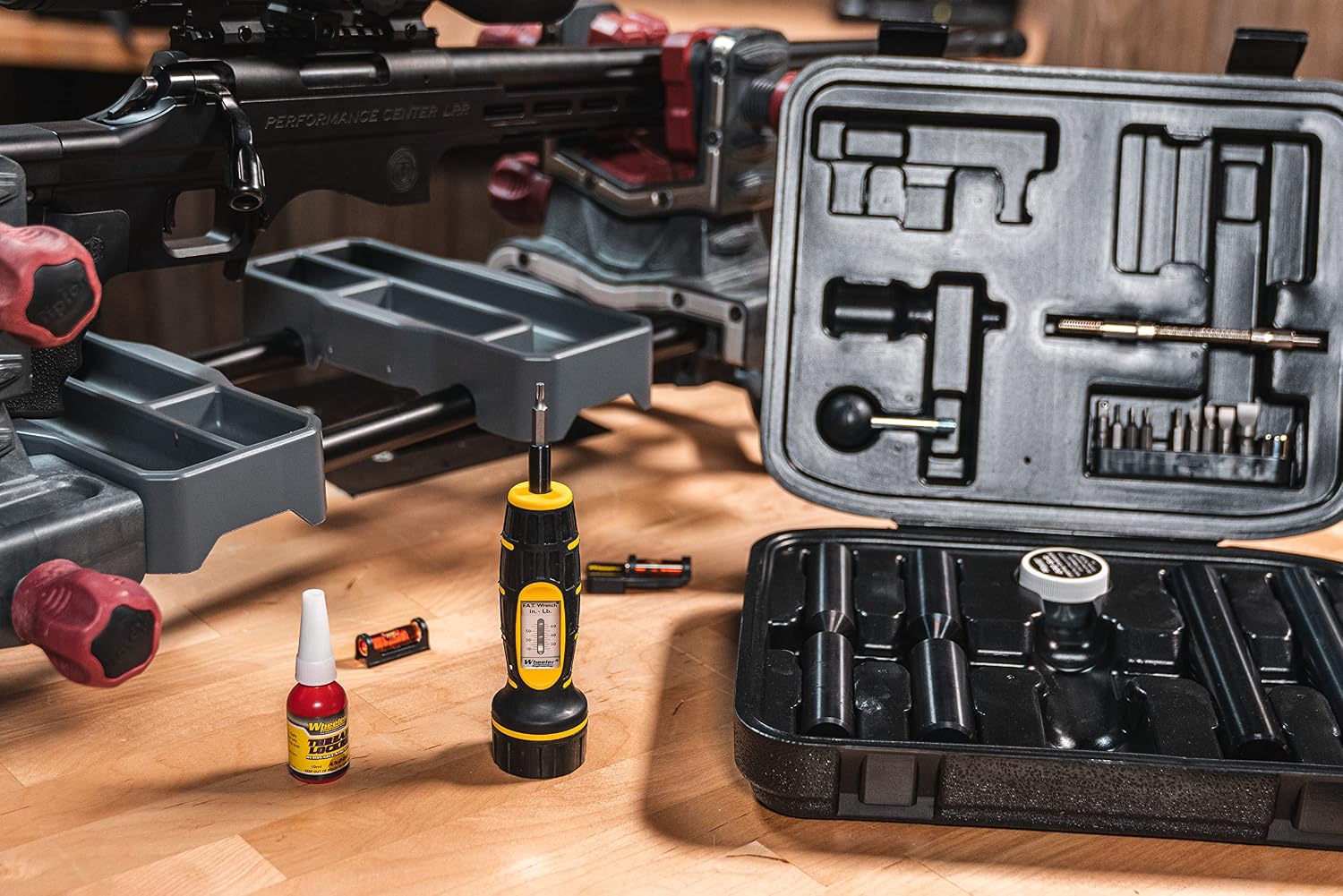 Wheeler Engineering Scope Mounting Kit with Fat Wrench, Reticle Leveling System, Bore Sighter, and Storage Case, for Scope Intallation and Alignment