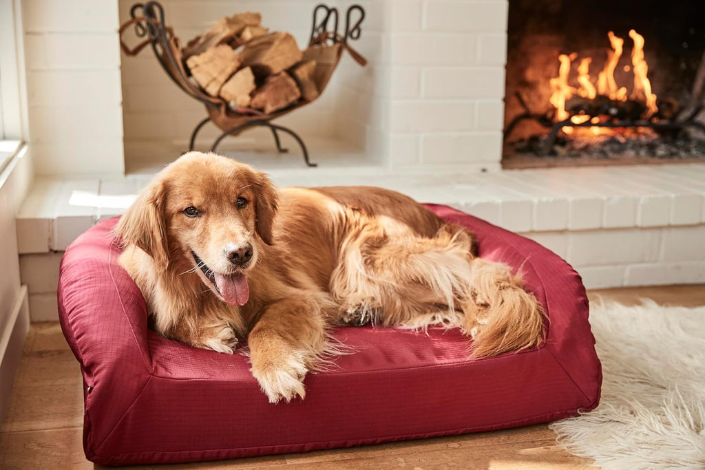 K9 Ballistics Tough Bolster Orthopedic Sofa Dog Bed with Removable Washable Cover - Durable, Water Resistant with Nonskid Bottom - Large, Taupe Premium Finish