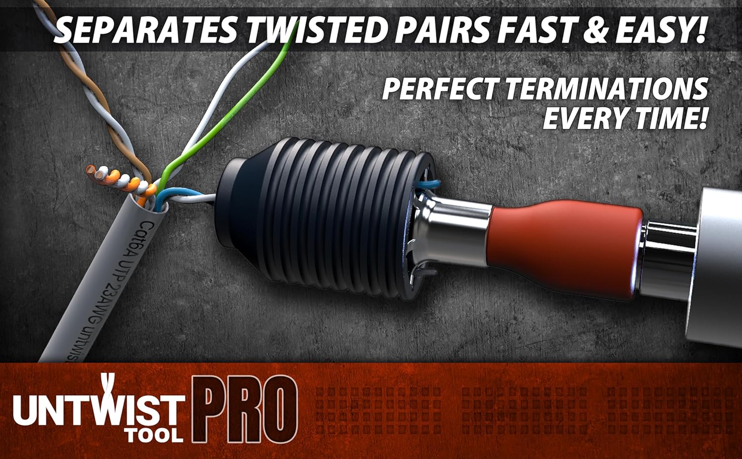 Untwist Tool PRO-COMBO Quickly Separates CAT5e, CAT6, CAT6A, & CAT7