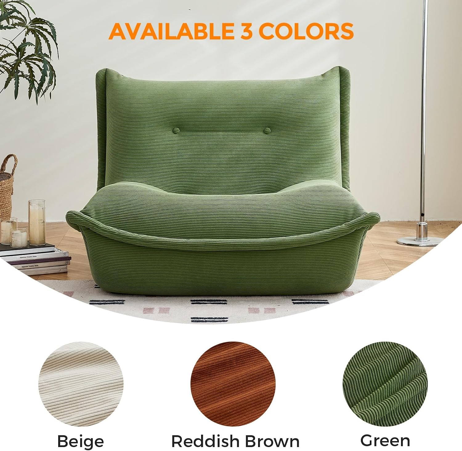 Bean Bag Chairs for Adults Giant BeanBag Chair Sofa Memory Foam Bean Bag Chair Couch with Ergonomic Design for Adults and Kids Home Living Room Bedroom Office Home Gaming Salon(Dark Green)
