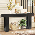 Grepatio 63 Inch Entryway Console Table, Rustic Narrow Sofa Table, Wood Long Console Table, Farmhouse Entry Way Table, Behind Couch Tables for Entrance, Hallway, Living Room (Black)