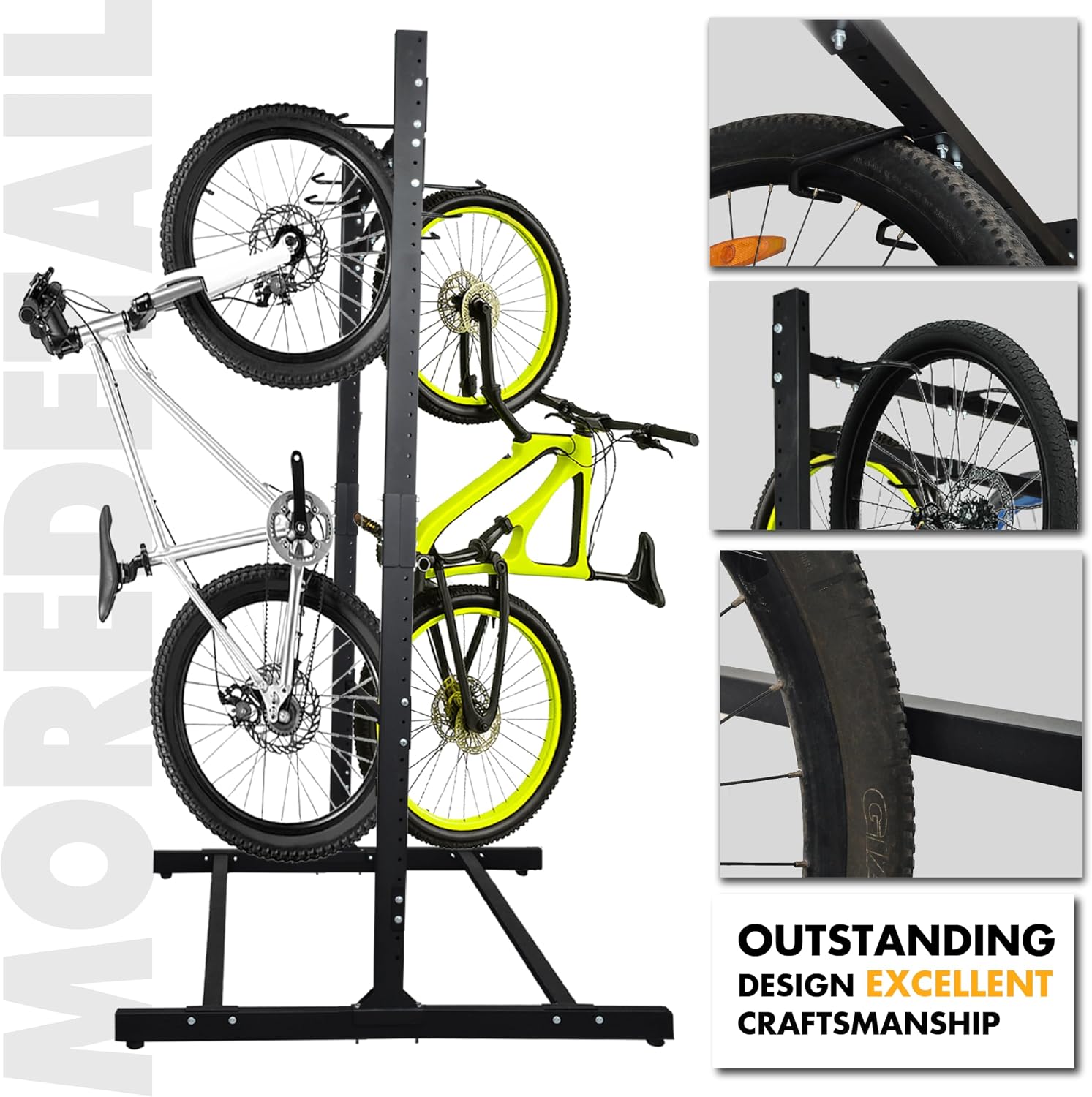 Freestanding 8 Bike Storage Rack for Garage, 2-Sided Bicycle Organizer, Hold Multiple Bicycles, Mountain Bikes, Road Bikes, Kids' Bicycles and E-Bikes
