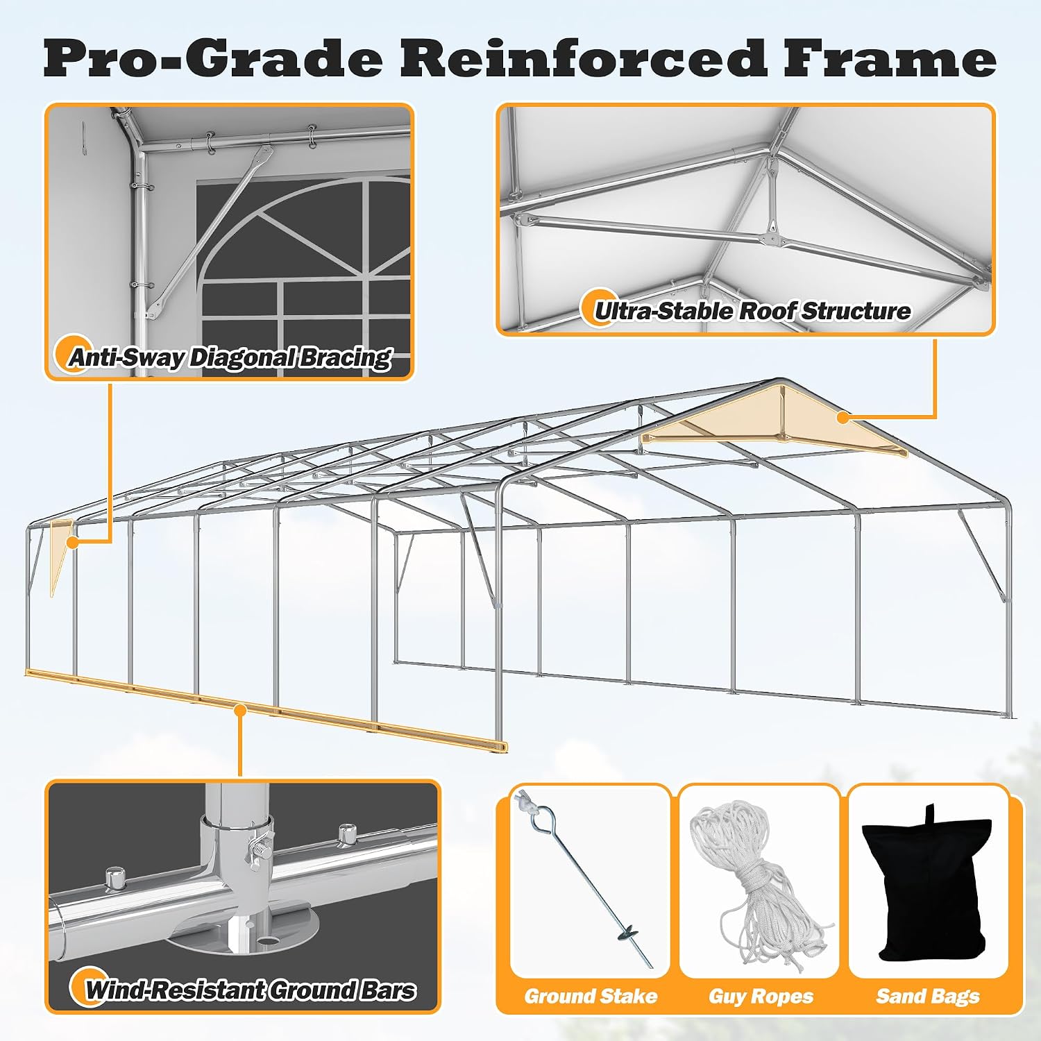 20' x 40' Party Tent Heavy Duty, Wedding Tent with Removable Sidewalls, Outdoor Gazebo Event Shelters Canopy for Birthday Party