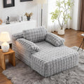VINGLI Boneless Chaise Lounge Chair, Light Grey Oversized Reading Chair Upholstered Bubble Fleece Cloud Couch Sofa Recliner Bed Comfy Sleeper Lounge for Living Room, Movie Room, Bedroom