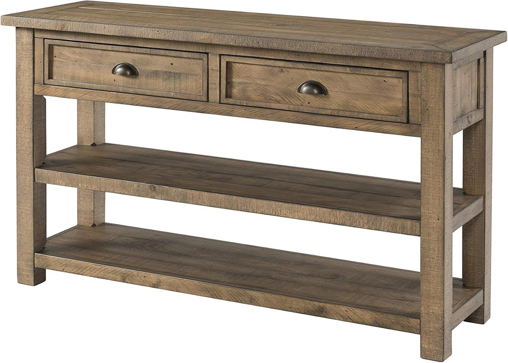 Martin Svensson Home Monterey Solid Wood Sofa Console Table - Reclaimed Natural Finish - Modern Farmhouse - Entryway Table with Two Spacious Drawers