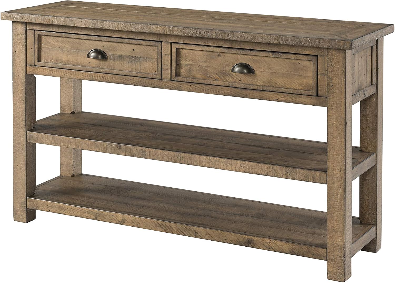 Martin Svensson Home Monterey Solid Wood Sofa Console Table - Reclaimed Natural Finish - Modern Farmhouse - Entryway Table with Two Spacious Drawers