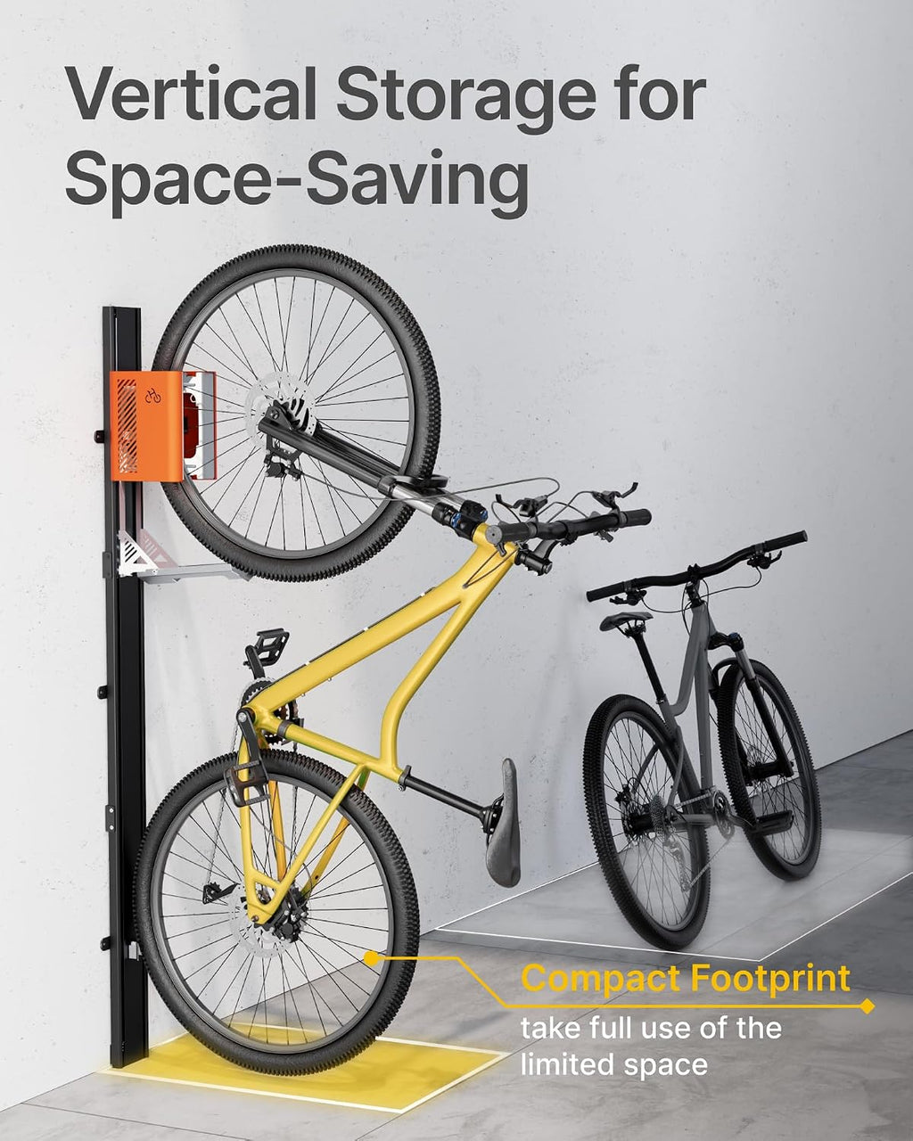 monTEK Automatic Lift Bike Rack – Fits 24-29' Tires, Heavy-Duty Vertical Wall Rack for Bicycles (Up to 71 lbs) - Effortless Lifting, Easy Install - Space-Saving Storage for Garage, Shed, BO