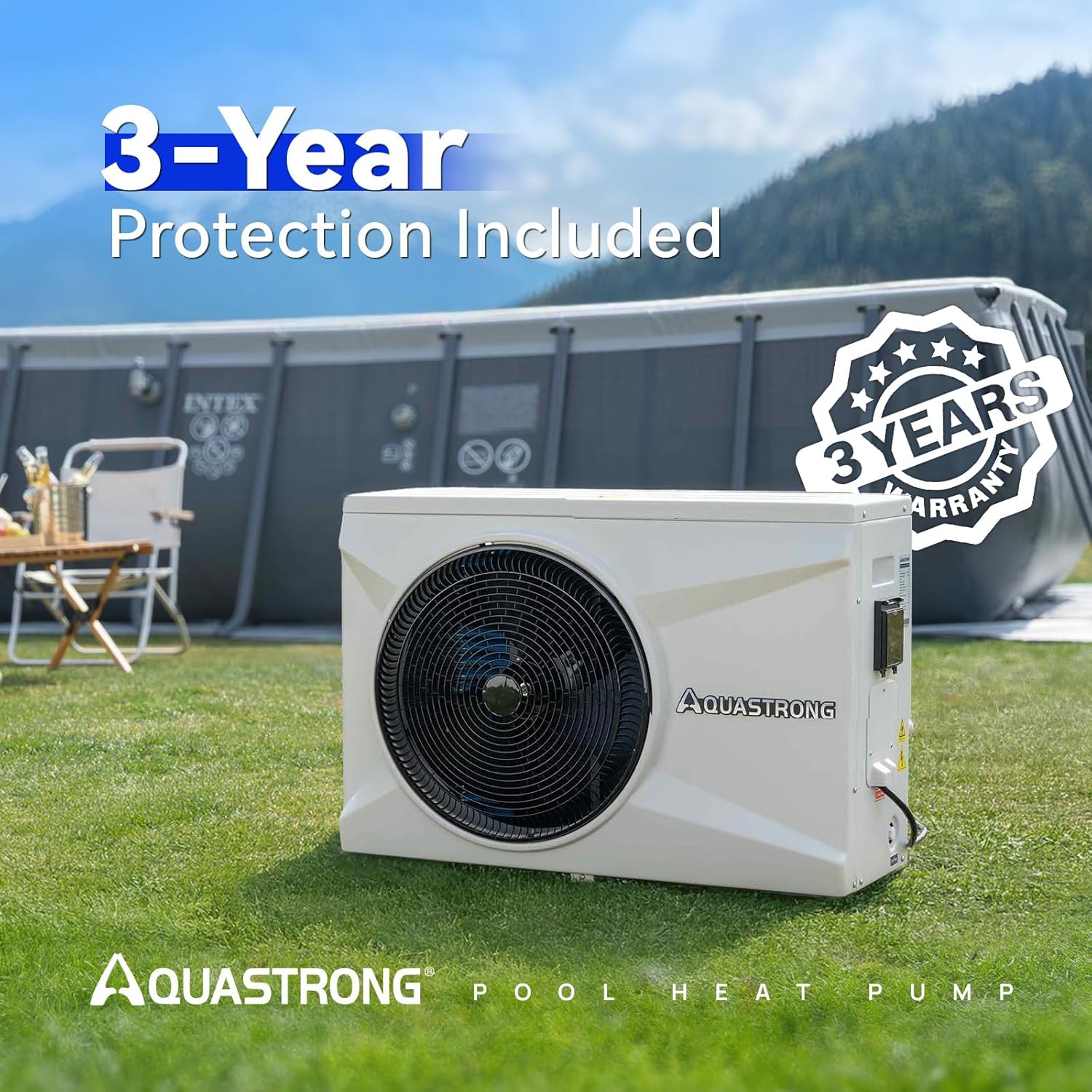 AQUASTRONG Inverter Swimming Pool Heat Pump,Pool Heater for Above Ground and Inground Pool Heating Smart WiFi Control and Cooling Pool Heater Pools Up to, 9100 Gallons
