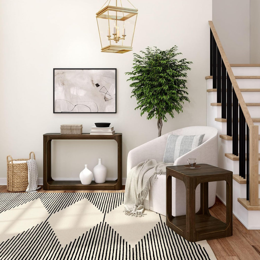 Plank+Beam Forma Console Table, 46 Inch, Solid Wood Sofa Table, Entryway Table for Hallway, Narrow Behind The Couch Table, Console Tables for Entryway, Living Room, Foyer, Easy Assembly, Walnut