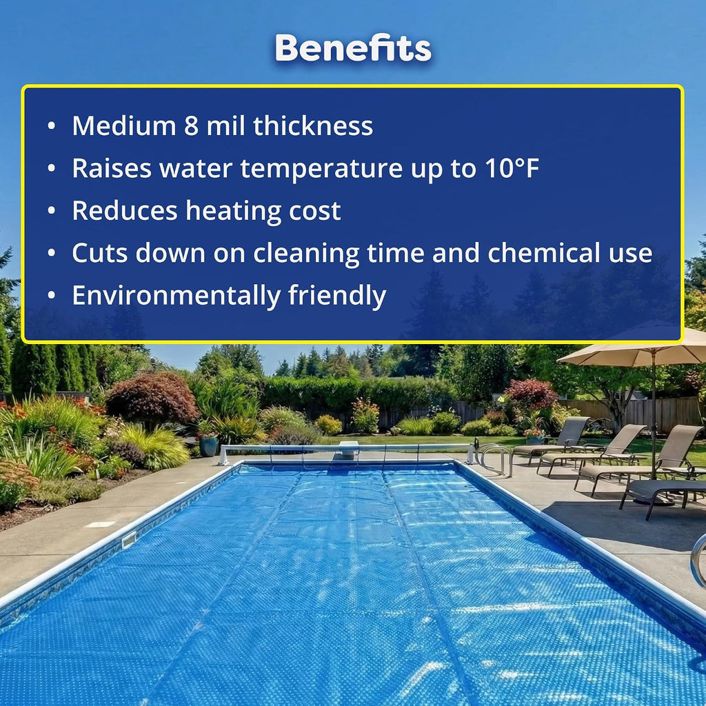 In The Swim 24' Standard Blue Round Solar Pool Cover 8 Mil for Solar Heating Above Ground Pools and Inground Pools