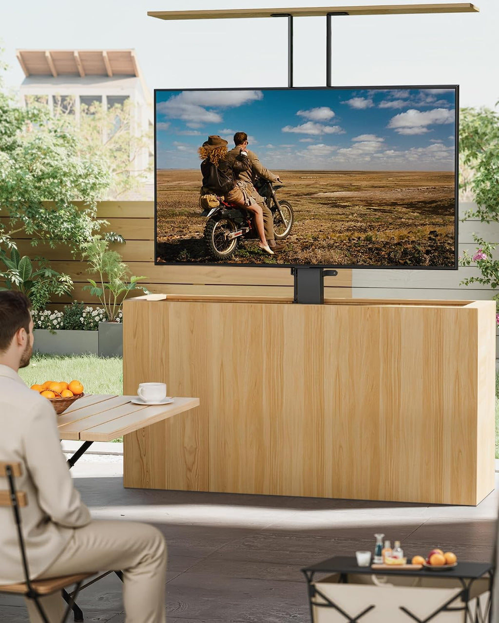 monTEK Motorized TV Lift for 43-88 inch TVs, Ceiling&Vertical TV Lift Mechanism with RF Remote, Smart Phone & Voice Control via WiFi, Up to 132lbs, 4X Load Tested, Max VESA 600 * 400