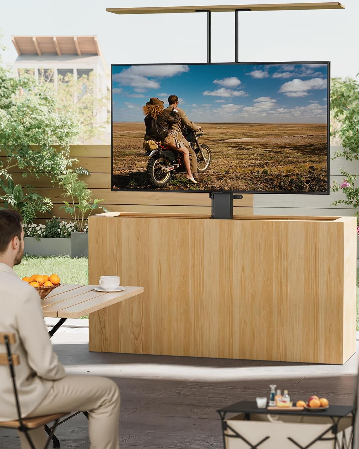 monTEK Motorized TV Lift for 43-88 inch TVs, Ceiling&Vertical TV Lift Mechanism with RF Remote, Smart Phone & Voice Control via WiFi, Up to 132lbs, 4X Load Tested, Max VESA 600 * 400