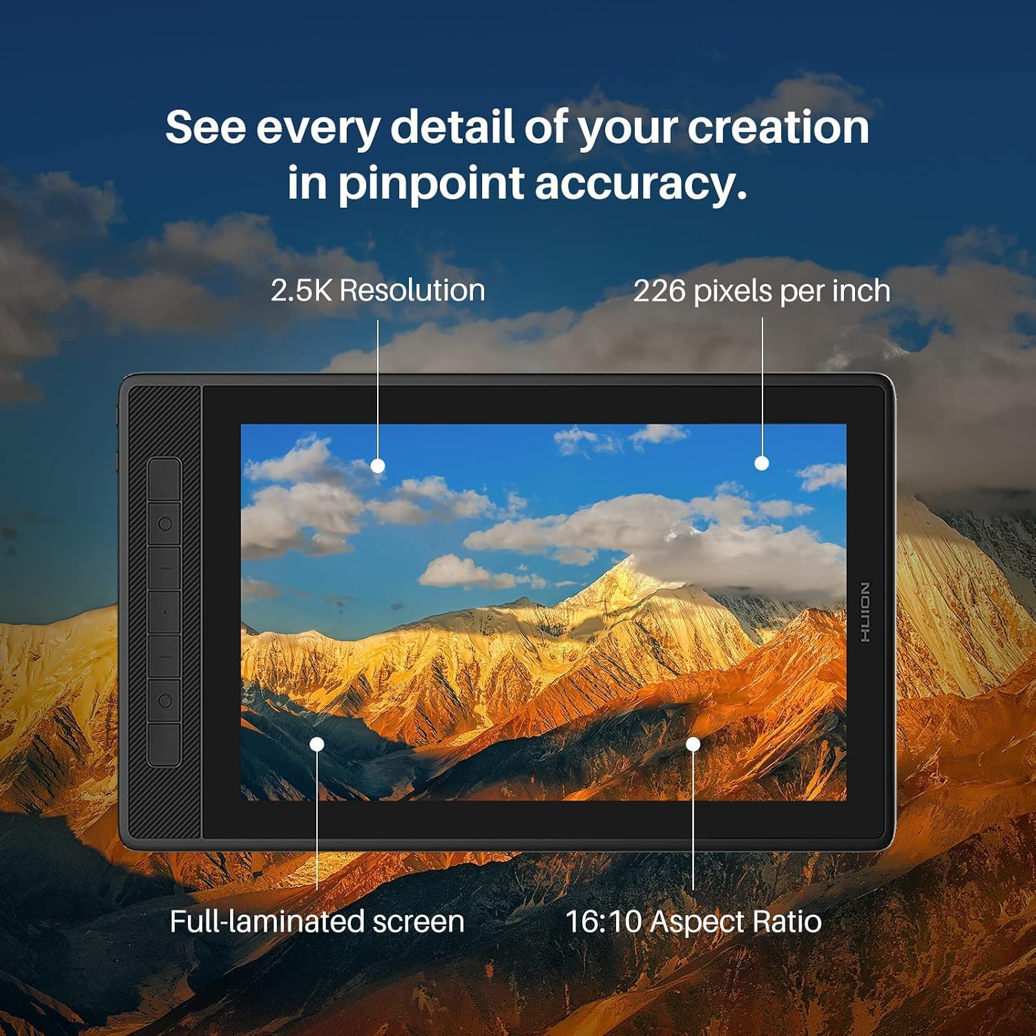 HUION Kamvas Pro 13 2.5K QHD Graphics Drawing Tablet with Screen and Artist Glove