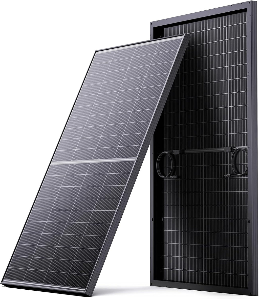 N-Type 16BB 200W Bifacial Solar Panel, 200 Watt Solar Panel for 12V Battery Systems, 25% High Efficiency, Dual-Module Parallel Anti-Shade Design, for RV Van Marine Home Rooftop Off-Grid