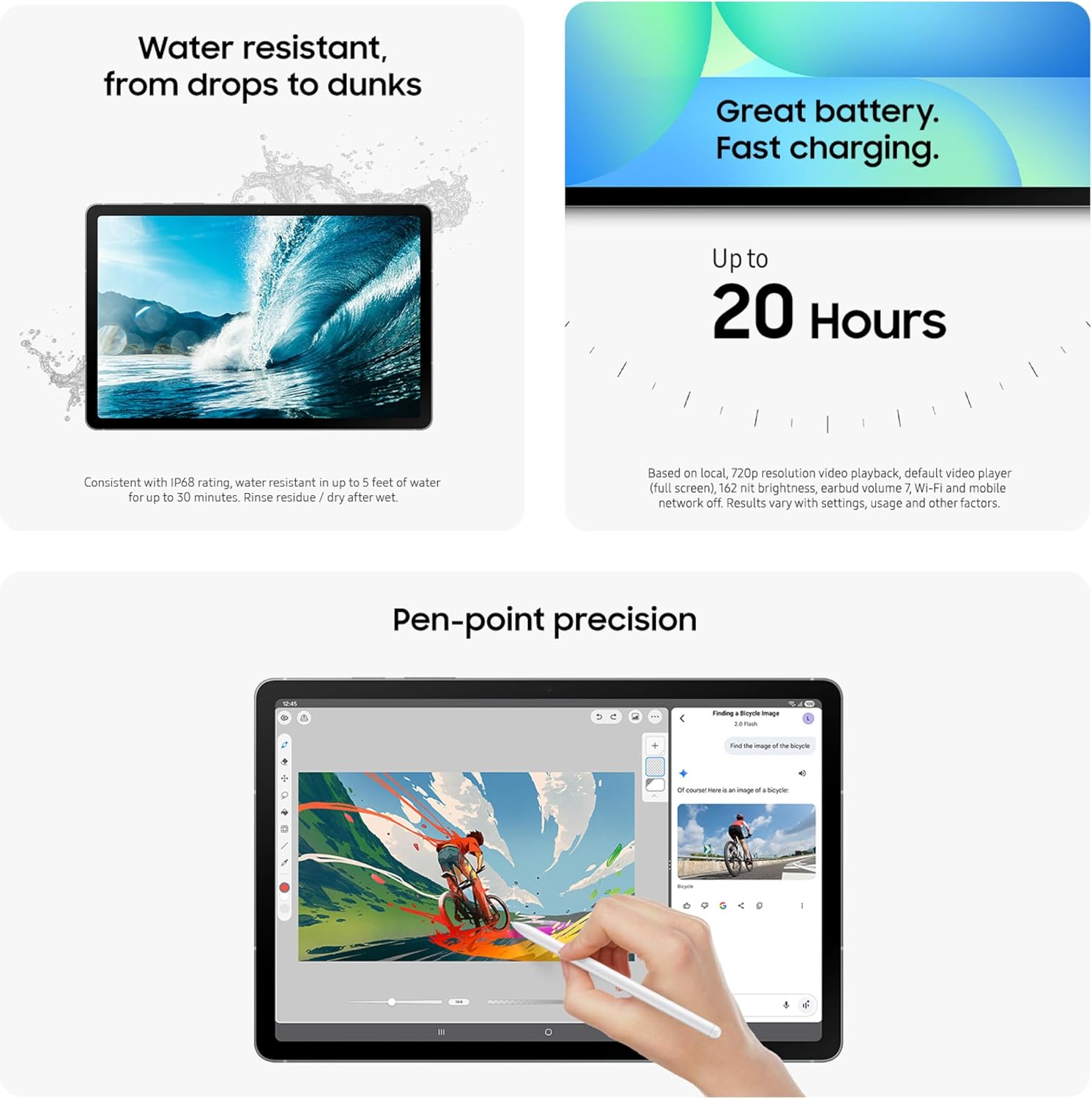 Samsung Galaxy Tab S10 FE 128GB WiFi Android Tablet + Book Cover Keyboard Slim, Large Display, Long Battery Life, Powerful Processor, S Pen, US Version 2025, 2 Yr Manufacturer Warranty,Silver