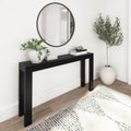 Plank+Beam Modern Solid Wood Console Table, 56 Inch, Sofa Table, Narrow Entryway Table for Hallway, Behind the Couch, Living Room, Foyer, Easy Assembly, Black