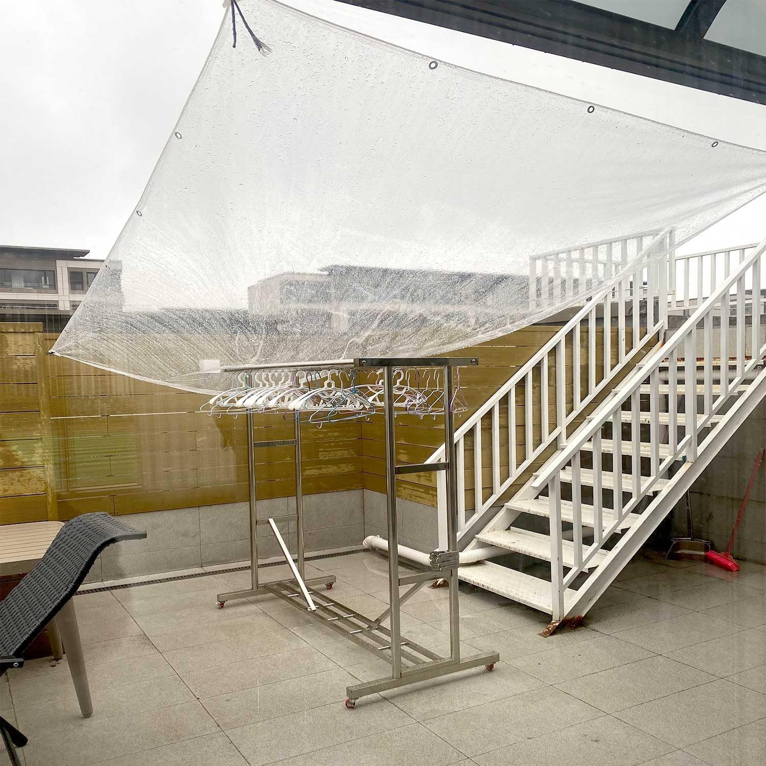 Clear Tarp Waterproof Clear Tarps with Grommets, Heavy Duty Plastic Tarps, 14Mil Thickened Transparent PVC Vinyl Tarpaulin Cover for Patio Pergola Garden Canopy Rainproof(14.5x19ft)