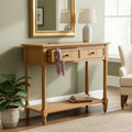 Knocbel Antique Entry Console Table with 2 Drawers & Bottom Open Shelf, Wood Sofa Tables for Entryway Hallway Living Room, 35.34' W x 13.8' D x 30.25' H, Natural