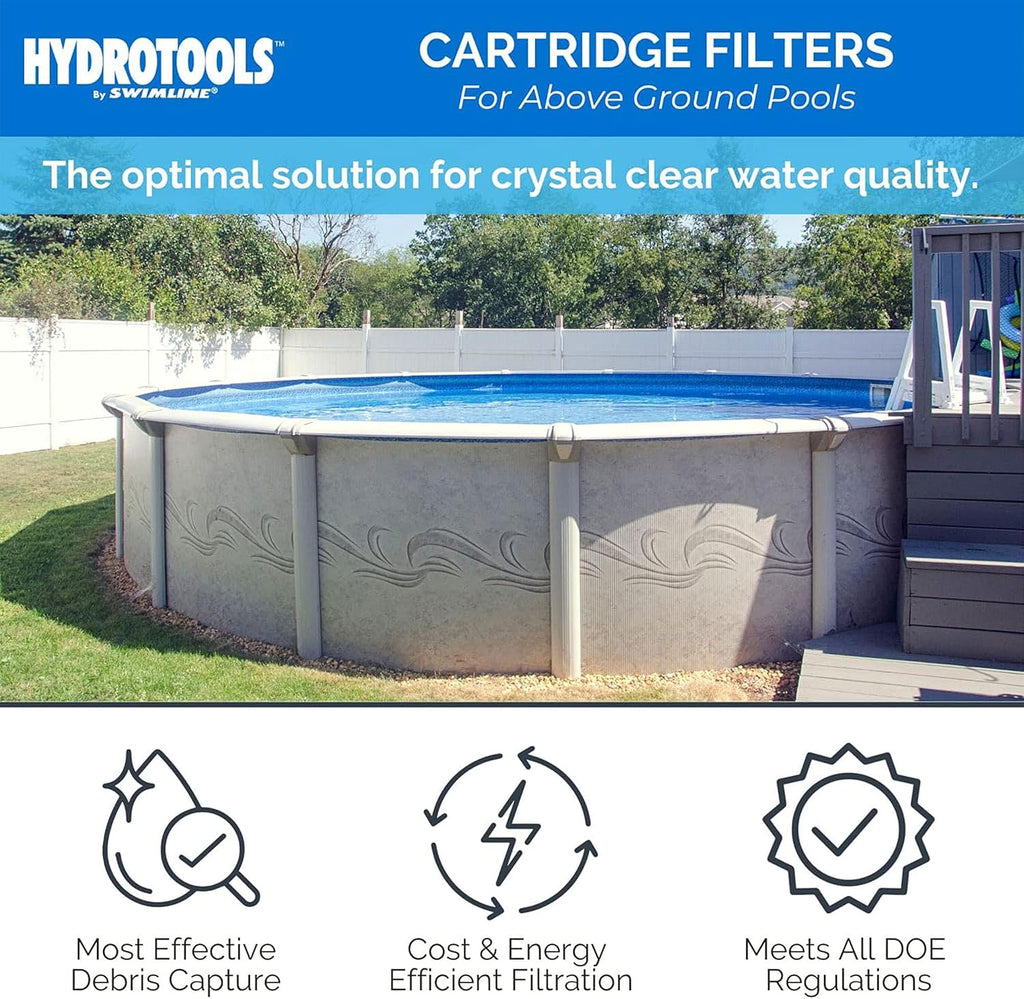 SWIMLINE HYDROTOOLS Above-Ground Pool Cartridge Tank & Replacement Filter Element - 120 Sq. Ft. High-Performance Filtration, Sure-Flo Pro System, Pump or Base Not Included