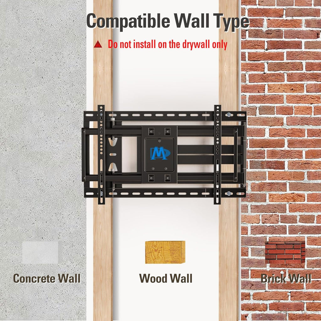 Mounting Dream Long Arm TV Wall Mount for 42-94 Inch TVs, 40'' Long Extension TV Mount Bracket with Swivel & Tilt, Full Motion Wall Mount Fits 16',18', 24' Studs, Max VESA 800x400mm, Up to 150lbs