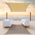 Colourtree TAPR1216 Custom Size 8' x 24' Sand Beige Sun Shade Sail Canopy UV Block UPF50 Rectangle - Commercial Standard Heavy Duty - 190 GSM - 3 Years Warranty