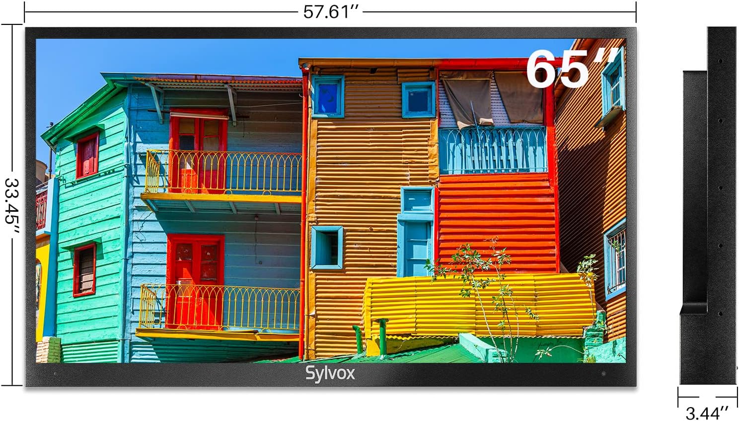 SYLVOX 65 Inch Outdoor Smart TV QLED 4K UHD Waterproof TV, 2000NIT High Brightness Built-in Google Assistant Anti-Glare, Suitable for Outdoor Shaded to Bright Light Areas (PoolproQLED Series)