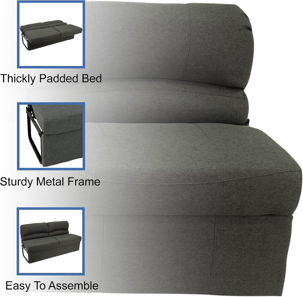RecPro Charles RV 62' Jackknife Sofa | Love Seat | Sleeper Sofa | RV Furniture | RV Couches | Cloth (Fossil)