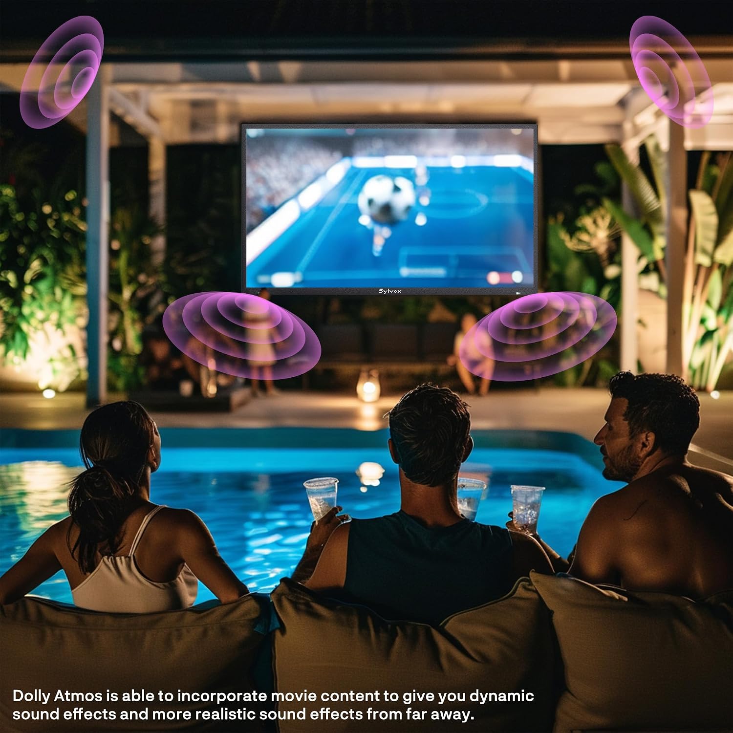 SYLVOX New 55' Outdoor Smart TV, Superior Waterproof Performance, Upgraded Matte Finish for Enhanced Anti-Glare Effect, Full Metal, with Dolby Atmos, 1000nits, Partial Sun Deck Pro 2.0+ Series