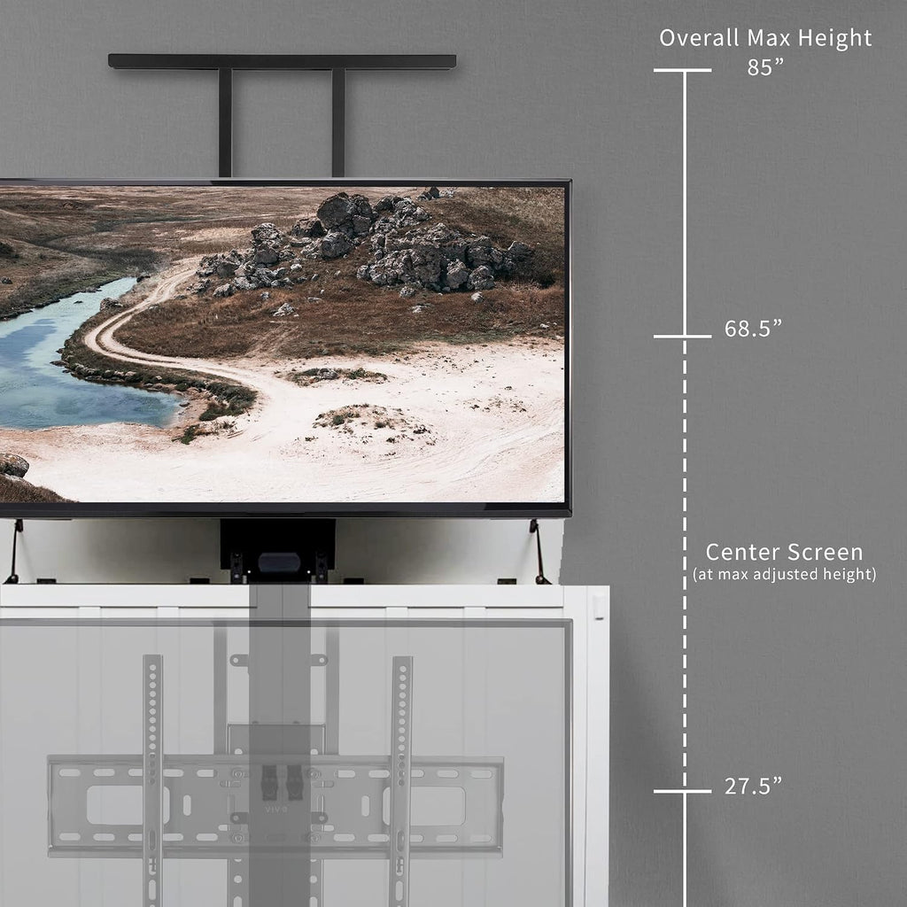 VIVO Motorized TV Stand for 37 to 77 inch Screens, Vertical Lift Television Stand with Remote Control and Tuya Smart App Compatibility, Compact TV Mount Bracket, MOUNT-E-UP80P
