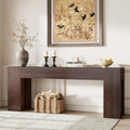 Epecoya Extra Long Sofa Console Table for Entryway Living Room, 79-Inch Farmhouse Wood Behind Couch Table, Rectangular Accent Console with Wooden Double Base for Hallway Foyer Entrance, Walnut Brown
