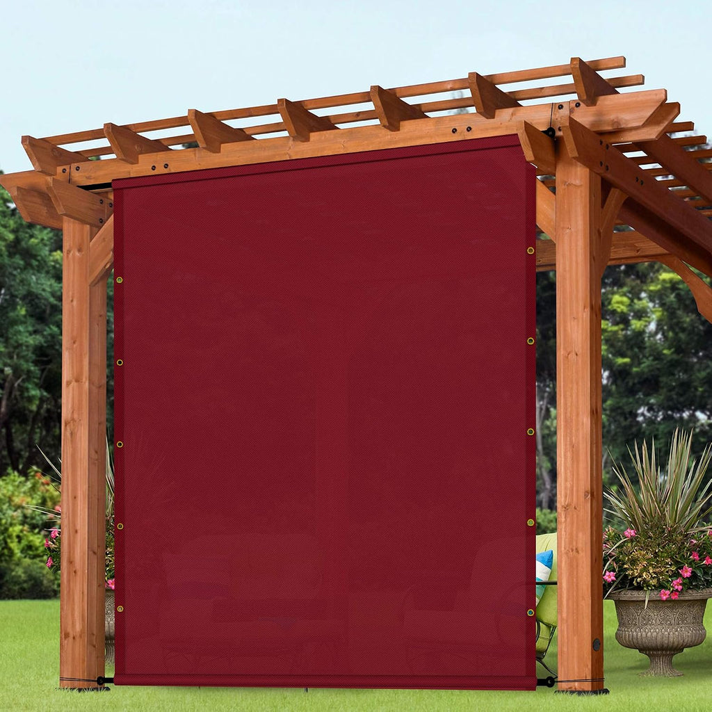 Patio 8' x 4' Waterproof Pergola Canopy Replacement Shade Cover Sun Sail for Deck Porch Backyard Shade Cloth Tarp with Grommets Rods Privacy Shade Screen, Red