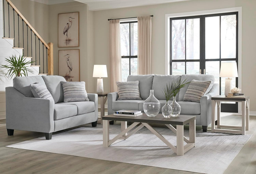 Signature Design by Ashley Adlai Casual Sofa with 2 Toss Pillows, Light Gray