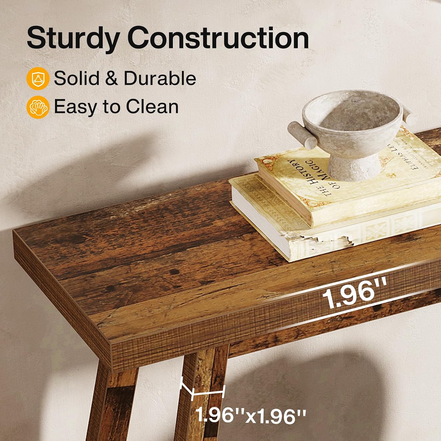 Tribesigns Farmhouse Console Entryway Table: 70.9 Inches Extra Long Console Table for Entryway, 2-Tier Narrow Wood Foyer Sofa Couch Table for Hallway, Entrance, Living Room, Mixed Brown