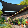 ShadeMart 8' x 18' Black Sun Shade Sail UPF50 Rectangle SMTAPR0812 Canopy Fabric Cloth Screen, Water Permeable & UV Resistant, Heavy Duty, Carport Patio Outdoor - We Customize Size