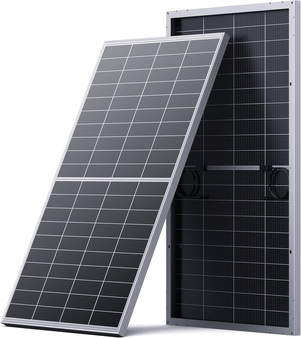 N-Type 16BB 200W Bifacial Solar Panel, 200W Solar Panel for 12V Battery Systems, 25% High Efficiency, Dual-Module Anti-Shade Design, for RV Van Rooftop Home Off-Grid