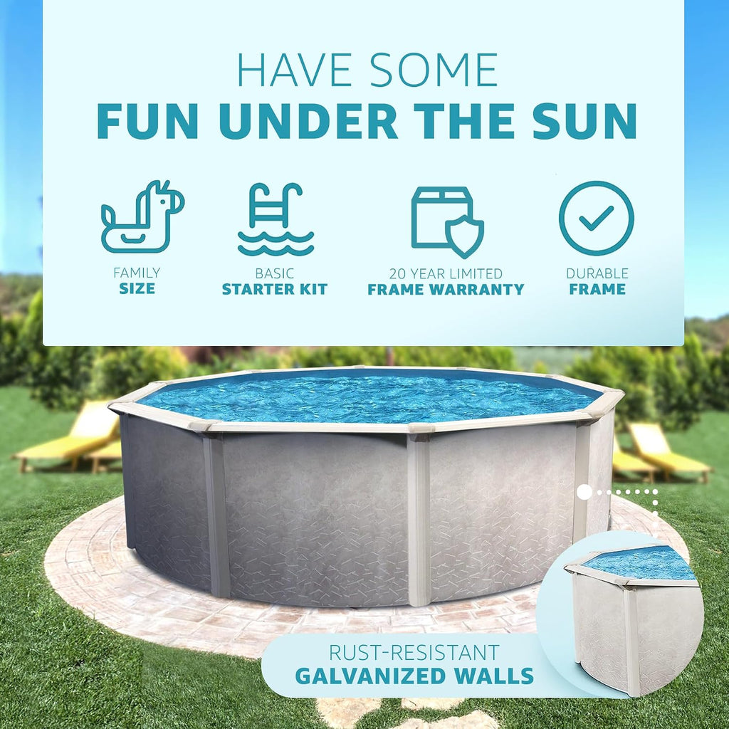 Aquarian Steel-Frame Above-Ground Pool Kit w/ Sand Filter & Pump, Phoenix, 15'