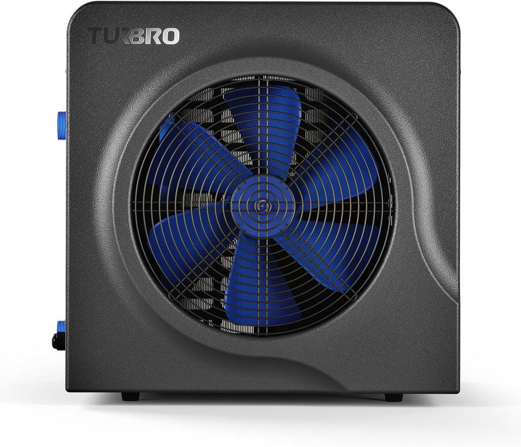 TURBRO 18,000 BTU Swimming Pool Heat Pump, Electric Pool Heater for Above-Ground Pools and Spas up to 6,000 Gallons, Titanium Heat Exchanger, 5.5 COP, IPX4-Waterproof, 110-120V, Manatee M18