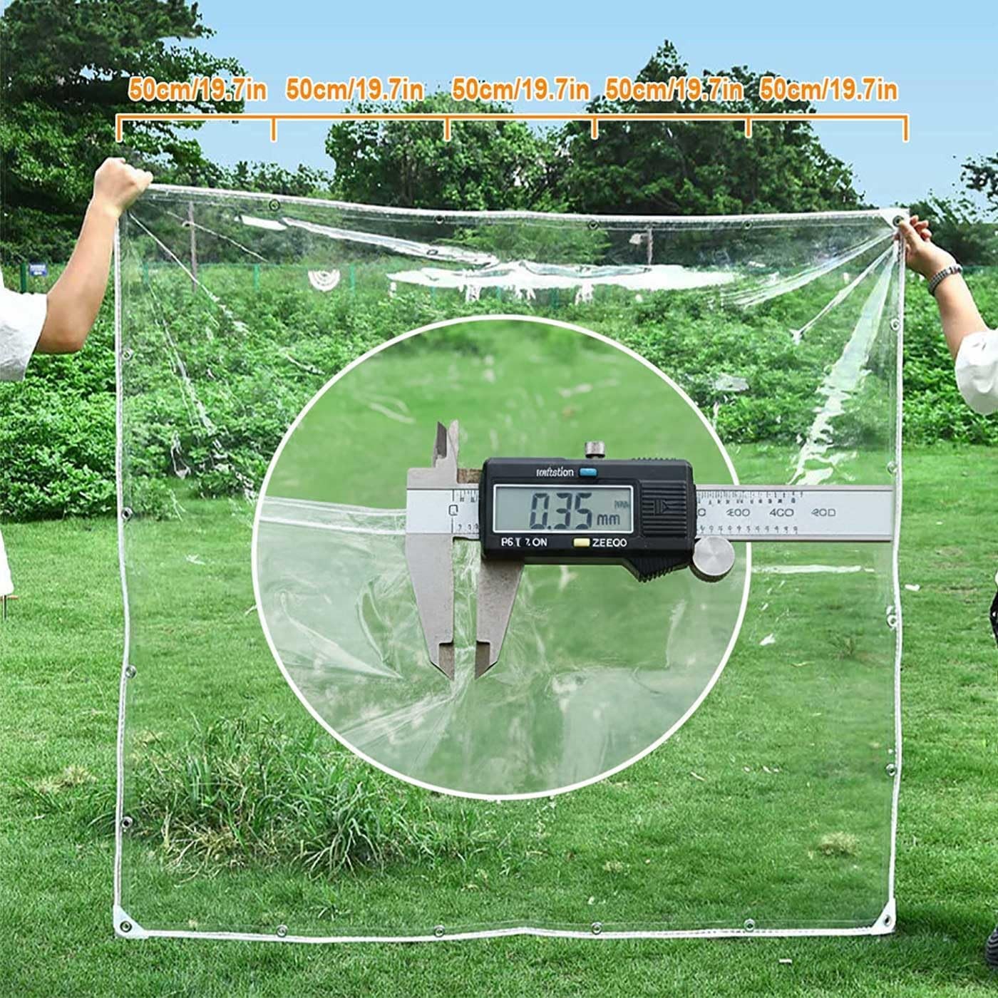 Clear Tarp Waterproof Clear Tarps with Grommets, Heavy Duty Plastic Tarps, 14Mil Thickened Transparent PVC Vinyl Tarpaulin Cover for Patio Pergola Garden Canopy Rainproof(15x20ft)