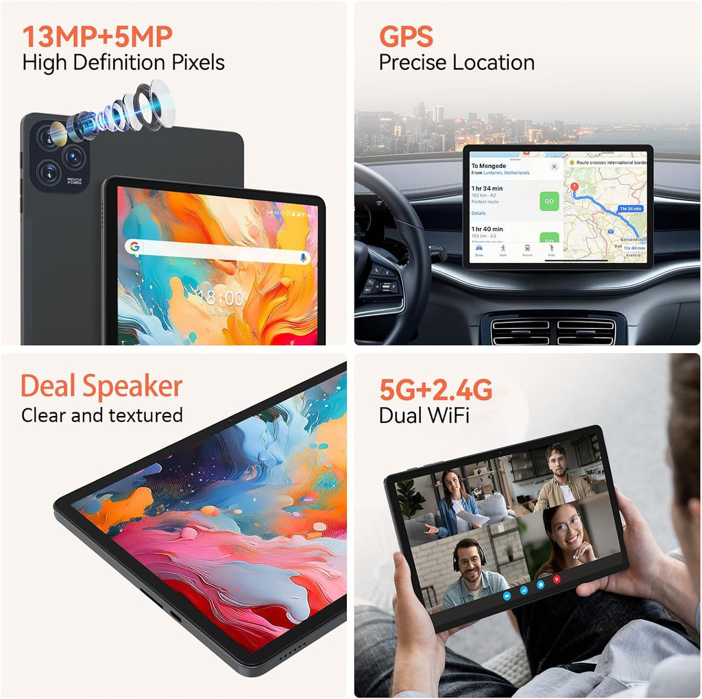 2026 Latest 11 Inch Tablet Android 15 Tablets with Octa Core Processor 16GB RAM 128GB ROM 1TB Expand Tablet with 7000mAh Battery, 21MP Camera, FHD Screen, GPS, 5G WiFi+2.4G WiFi, Deal Speaker, BT 5.0