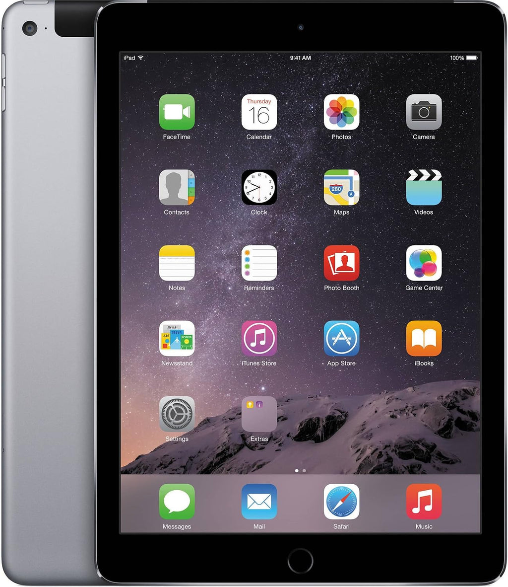 Apple iPad Air 2 MH312LL/A (128GB, Wi-Fi + Cellular, Space Gray) 2014 Model (Renewed)