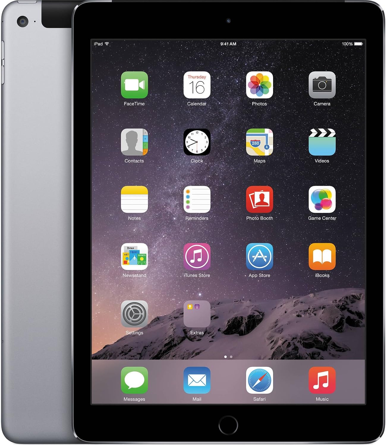 Apple iPad Air 2 MH312LL/A (128GB, Wi-Fi + Cellular, Space Gray) 2014 Model (Renewed)