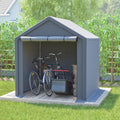 6x6 ft Storage Tent with Roll up Doors, Outdoor Portable Shelter Shed Garage Tent Carport, Waterproof Snowproof for Lawn Mower, Bike, Motorcycleand, Gray