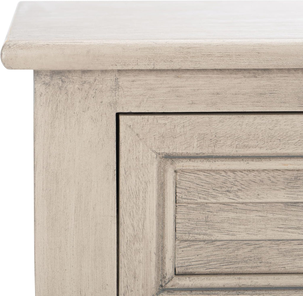 SAFAVIEH Home Collection – Tate Greige 2-Drawer Console Table with Shelf, Turned Leg Farmhouse Accent Console for Entryway or Living Room (CNS5720D)