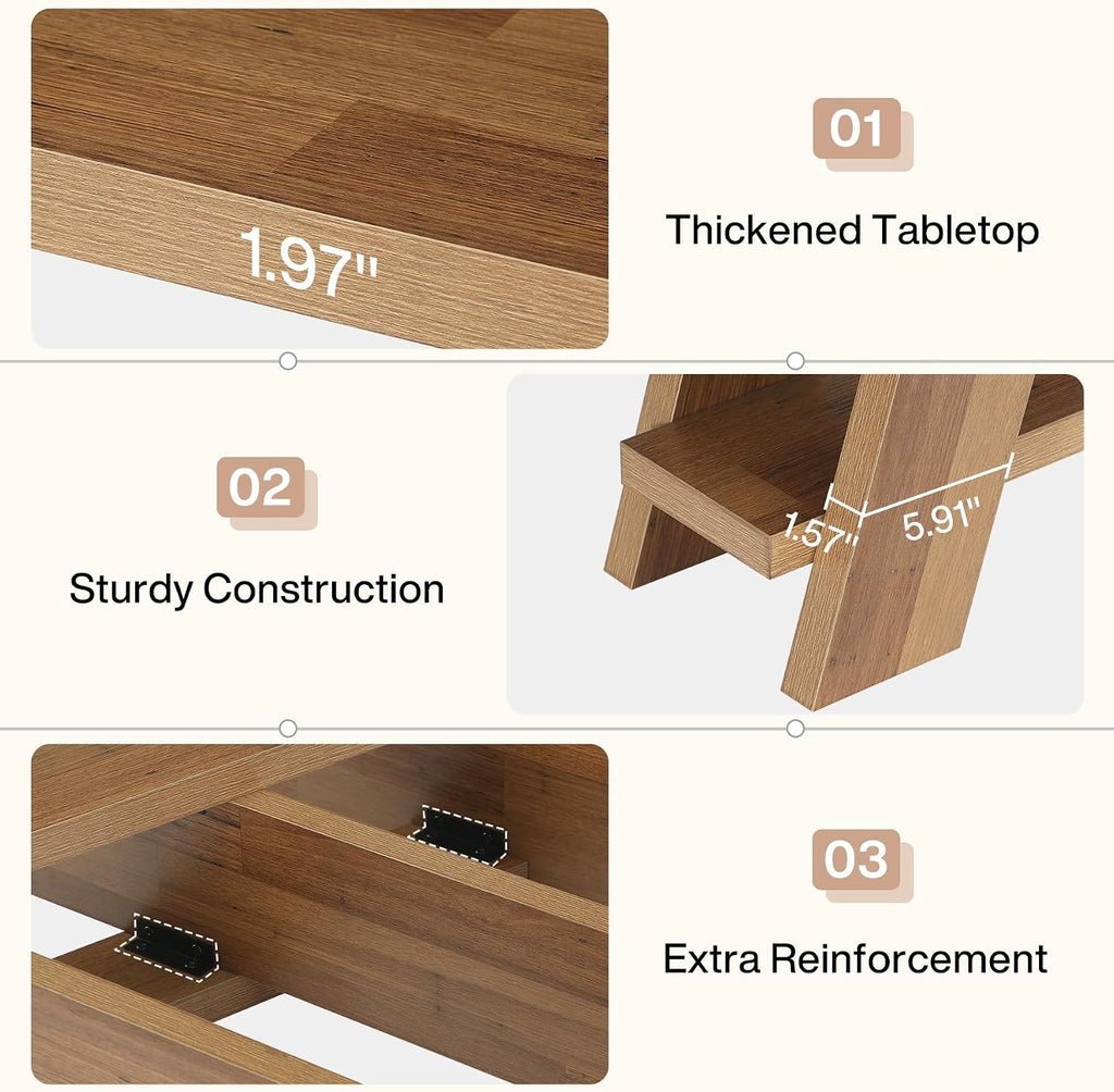 Tribesigns 70.9' Extra Long Console Table with Storage, 3-Tier Narrow Wooden Sofa Table Behind The Couch, Farmhouse Entry Foyer Table for Entryway, Living Room, Hallway, Brown